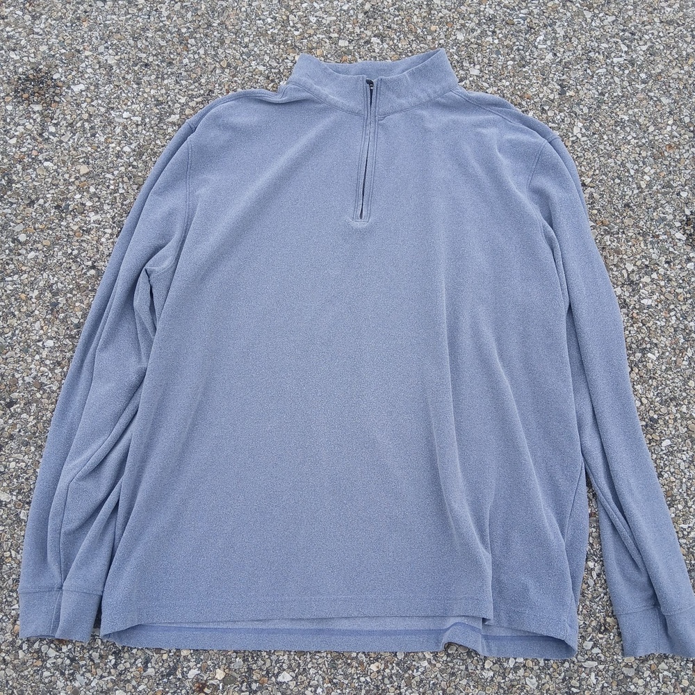 Johnnie-O Sweatshirt Mens XL Gray Fleece Quarter Zip Mock Neck Pullover Stretch